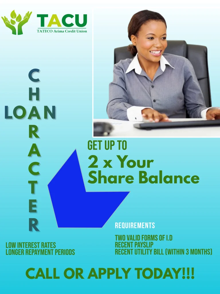 TACU Credit Union Character Loan - Personal loans based on trust and integrity, no collateral required in Trinidad & Tobago