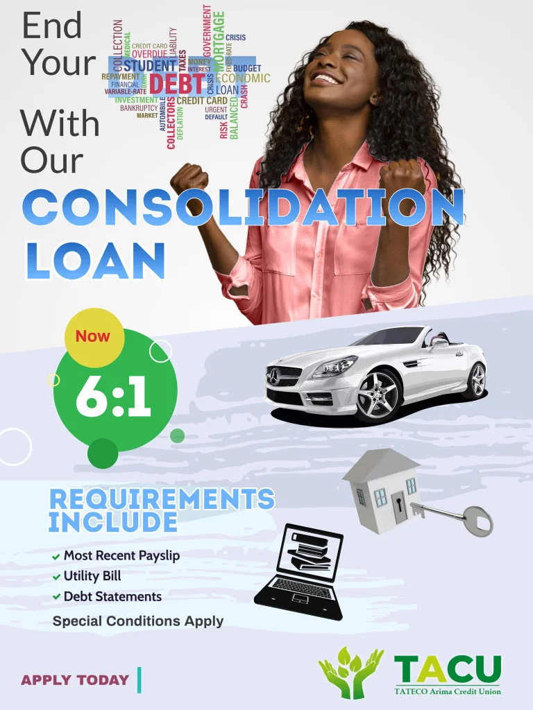 TACU Credit Union Debt Consolidation - Combine multiple debts into one payment in Trinidad & Tobago